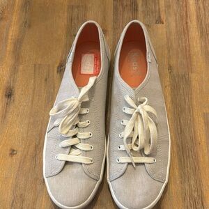 Women’s Keds gray sneakers with stripe detail. Size 11